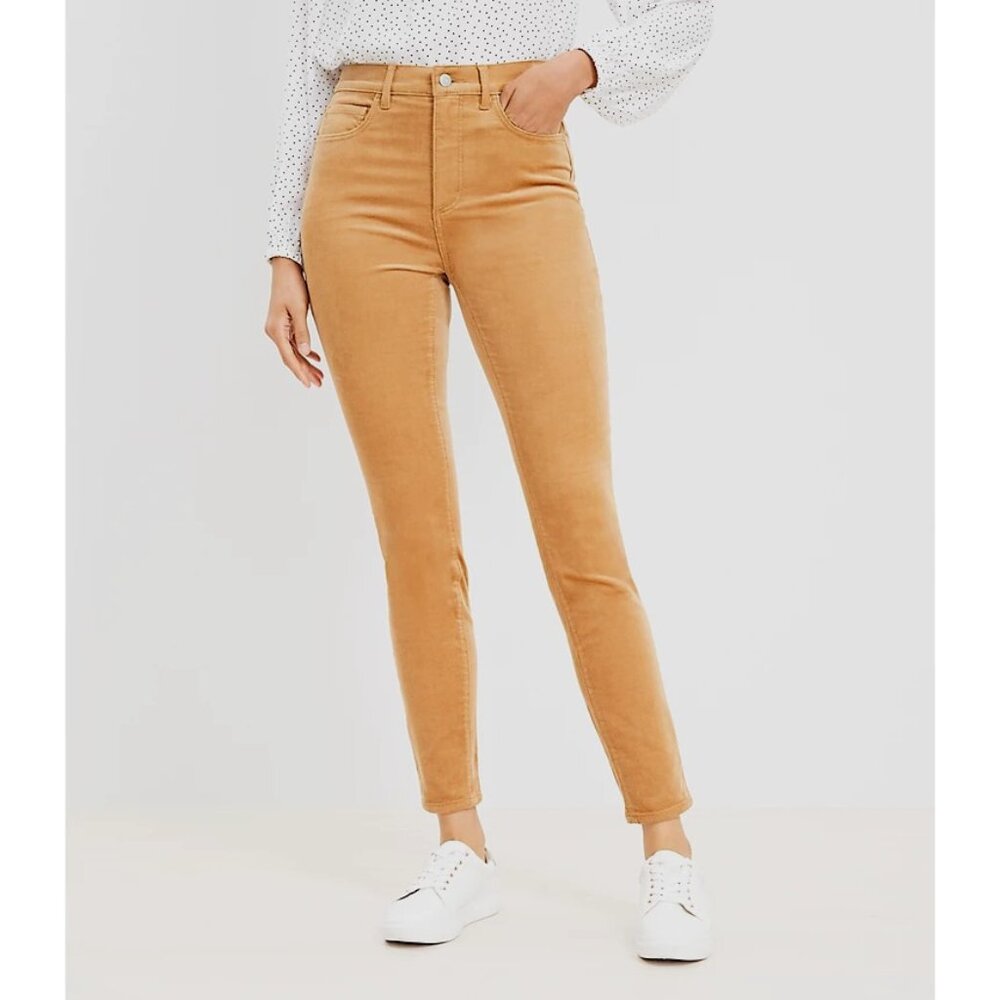 NWT Womens Size 24 24x30 Ann Taylor LOFT Perfect Camel Skinny Corduroy Pants